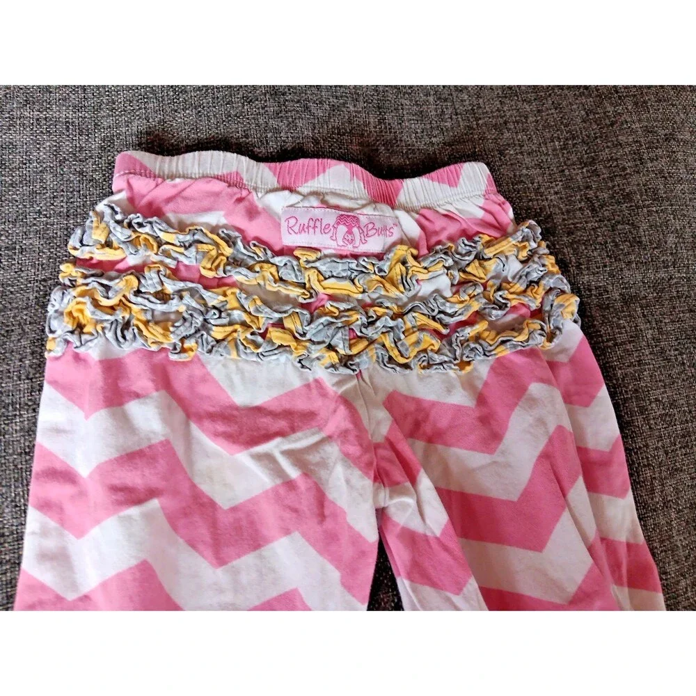 shirt and pants 3T Ruffle Butts Elephant Gray Pink Yellow